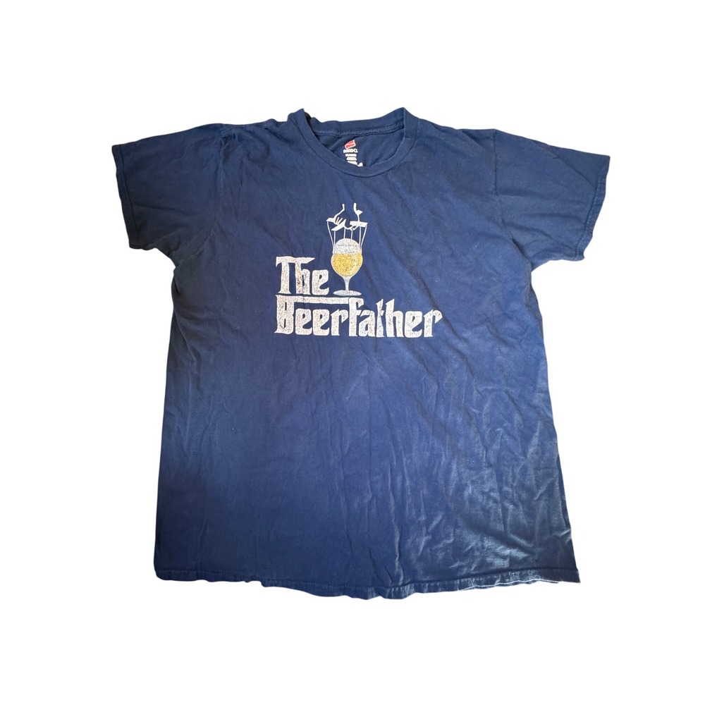 The Beerfather‎ Graphic T Shirt Navy Blue XL Funny Beer Lover Gift